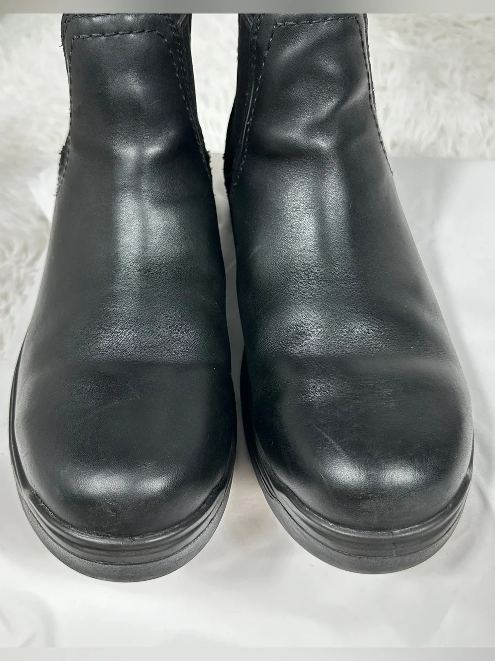 Ariat Work Turbo Men 10.5 EE Black Leather Waterproof Slip On Chelsea Work Boots